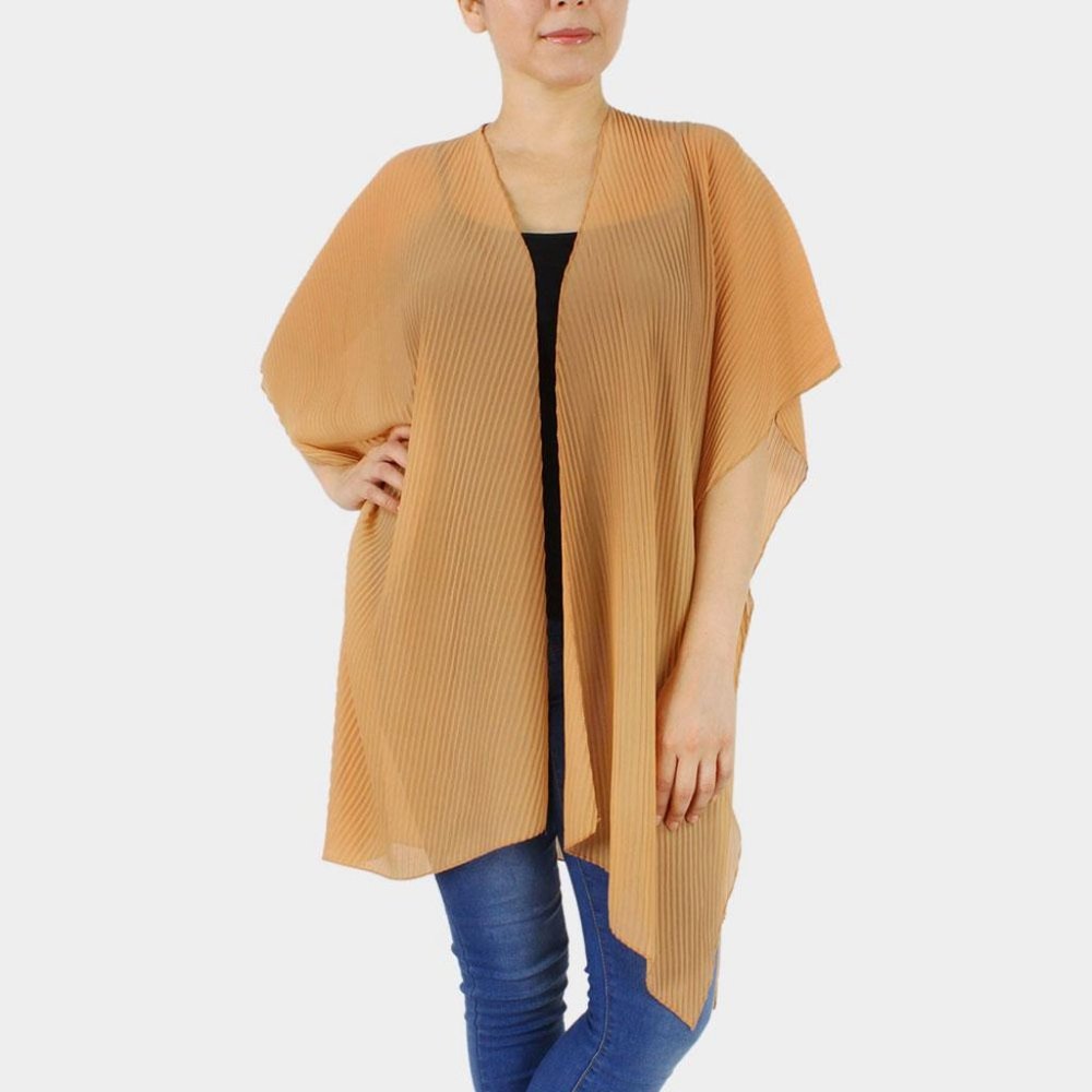 Pleated Kimono Poncho
